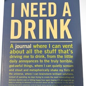 Knock Knock Navy & Yellow "I Need A Drink" Journal